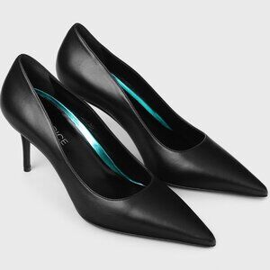 Classic Black Leather Heels